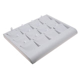 White Leatherette Jewelry Earring / Pendant Display Tray, Holds 12 items