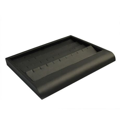 Black Leatherette Jewelry Earring Display Tray, Holds 20 Pairs