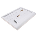 White Leatherette Jewelry Earring Display Tray, Holds 20 Pairs