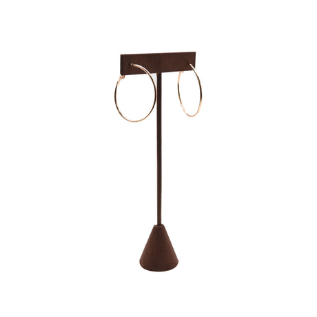Brown Suede Earring T-Stand Display - 5-3/4" Tall