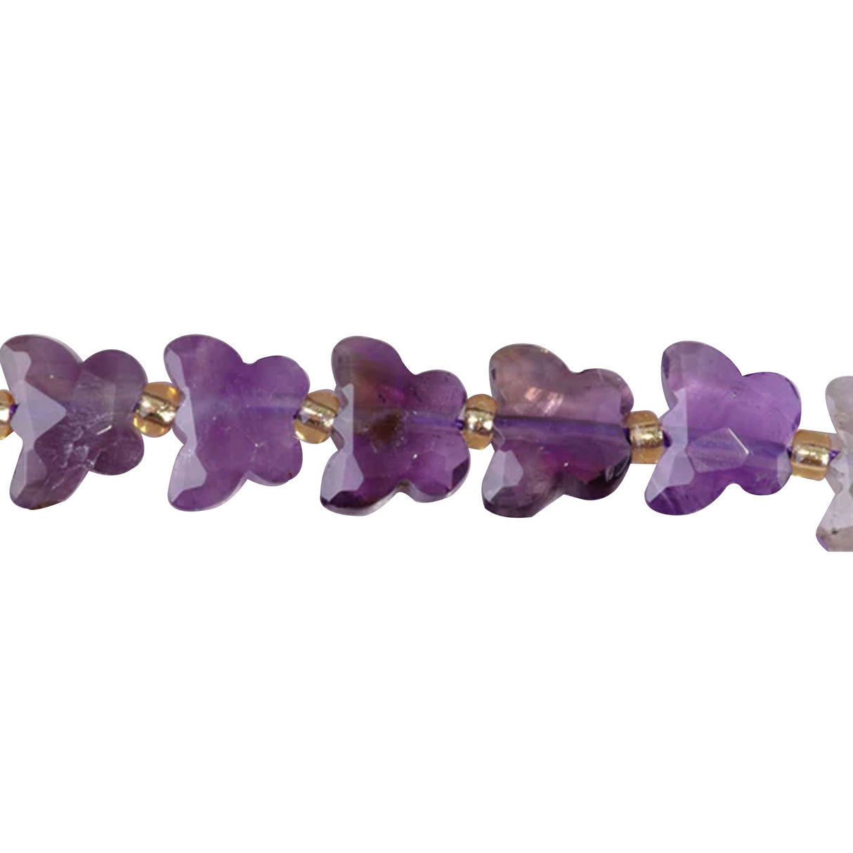 A Grade Amethyst 10x8mm Faceted Butterfly Beads - Natural Brazilian Purple