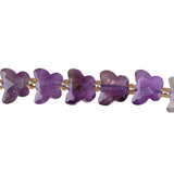 A Grade Amethyst 10x8mm Faceted Butterfly Beads - Natural Brazilian Purple