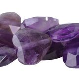 A Grade Amethyst 14mm Faceted Heart Beads - Natural Brazilian Purple