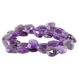 A Grade Amethyst 14mm Faceted Heart Beads - Natural Brazilian Purple