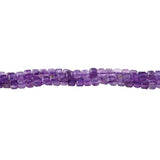 A Grade Amethyst 3mm Table Cut Cube Beads - 15-16 Inch Strand