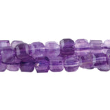 A Grade Amethyst 3mm Table Cut Cube Beads - 15-16 Inch Strand