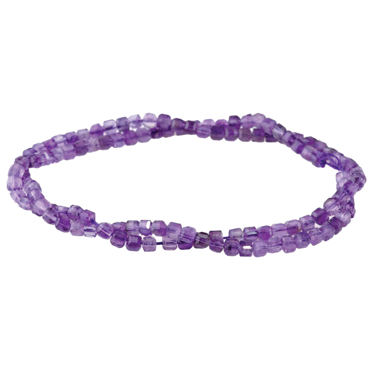 A Grade Amethyst 3mm Table Cut Cube Beads - 15-16 Inch Strand