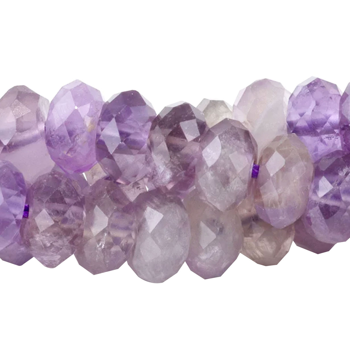 Amethyst 3x6mm Faceted Rondelle Beads - Natural Brazilian Purple Gemstone