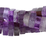 A Grade Amethyst 3x6mm Square Rondelle Beads - Natural Brazilian Purple Gemstone