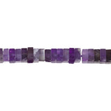 A Grade Amethyst 3x6mm Square Rondelle Beads - Natural Brazilian Purple Gemstone
