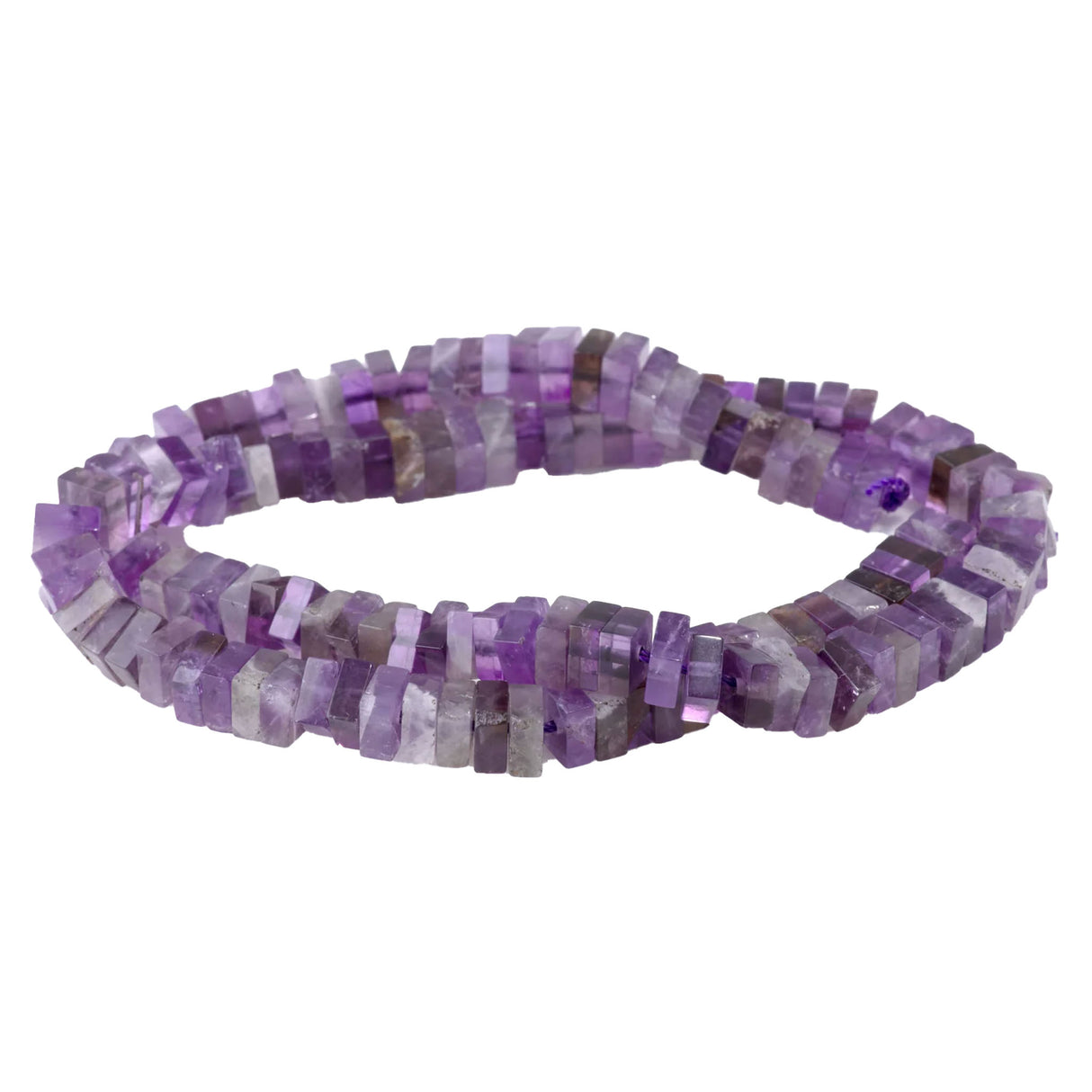 A Grade Amethyst 3x6mm Square Rondelle Beads - Natural Brazilian Purple Gemstone