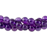 Amethyst 4mm Round Beads - Natural Purple Gemstone