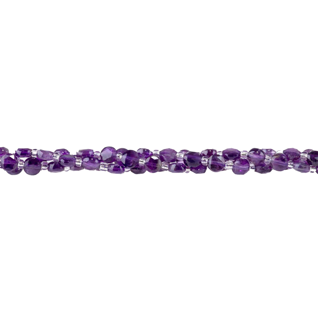 A Grade Amethyst 6mm Star Cut Coin Beads - Natural Purple Gemstone