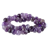 Natural Amethyst Side Drilled Pebble Beads 8×10–9×13mm – 15" Strand