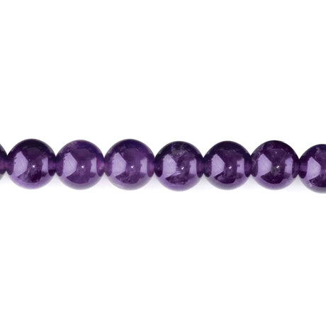 A Grade Amethyst 8mm Round Beads - Natural Purple Quartz Strand