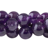 A Grade Amethyst 8mm Round Beads - Natural Purple Quartz Strand