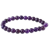 A Grade Amethyst 8mm Round Beads - Natural Purple Quartz Strand