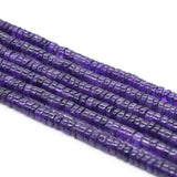 AA Grade Purple Amethyst Heishi Rondelle Strand – 15.5"–16" Natural Amethyst Beads