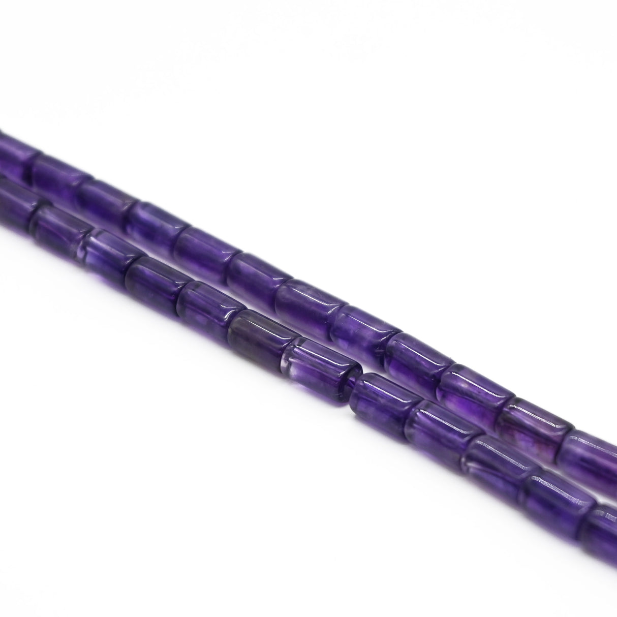 AA Amethyst 5x8mm Round Tube – Natural Dark Purple