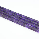 AA Amethyst 6x8mm Rectangular Tube Beads – 15.5"–16" Natural Amethyst