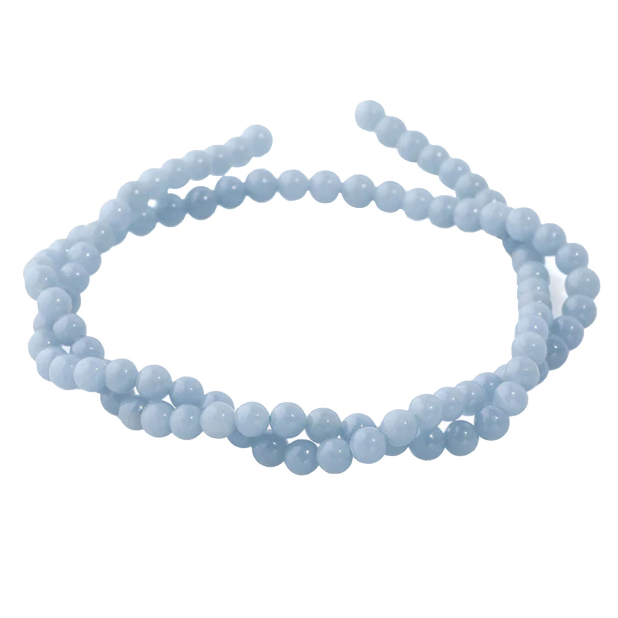 Angelite Beads 4mm Round | Peruvian Light Blue Gemstone Strand