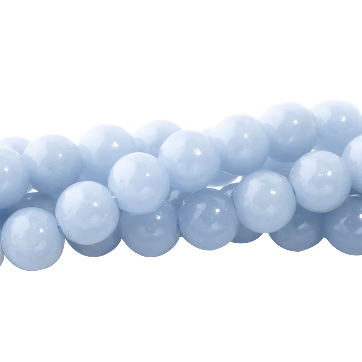 Angelite Beads 6mm Round | Peruvian Soft Blue Gemstone Strand