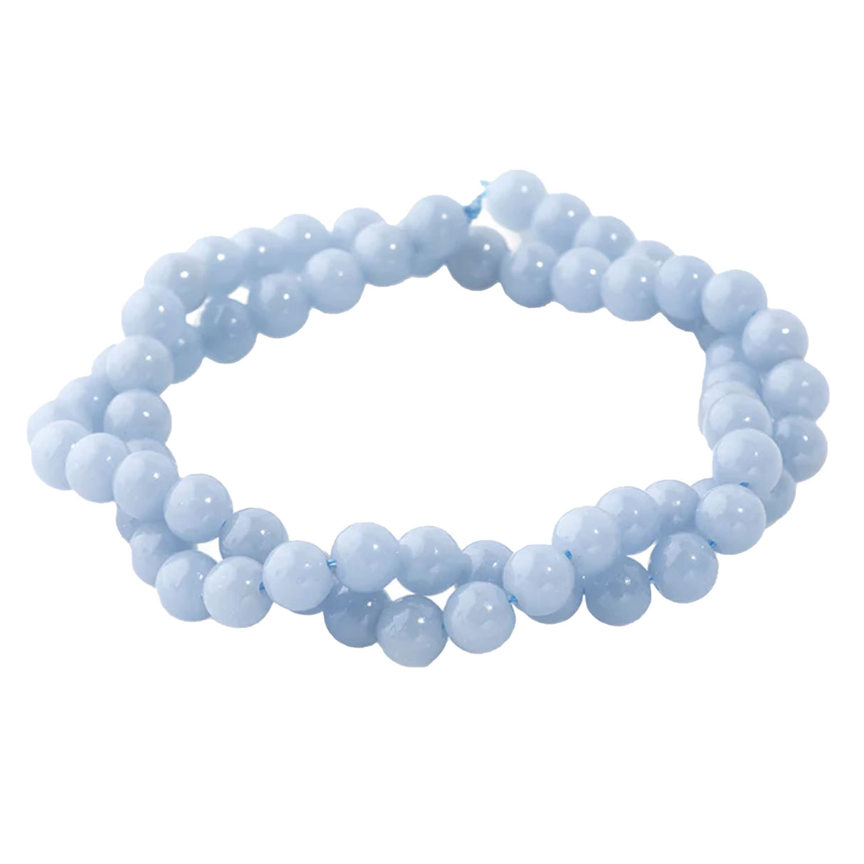 Angelite Beads 6mm Round | Peruvian Soft Blue Gemstone Strand