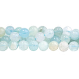 Aquamarine Beads 8mm Round Multi-Tone A Grade - Natural Blue Green Gemstone Strand