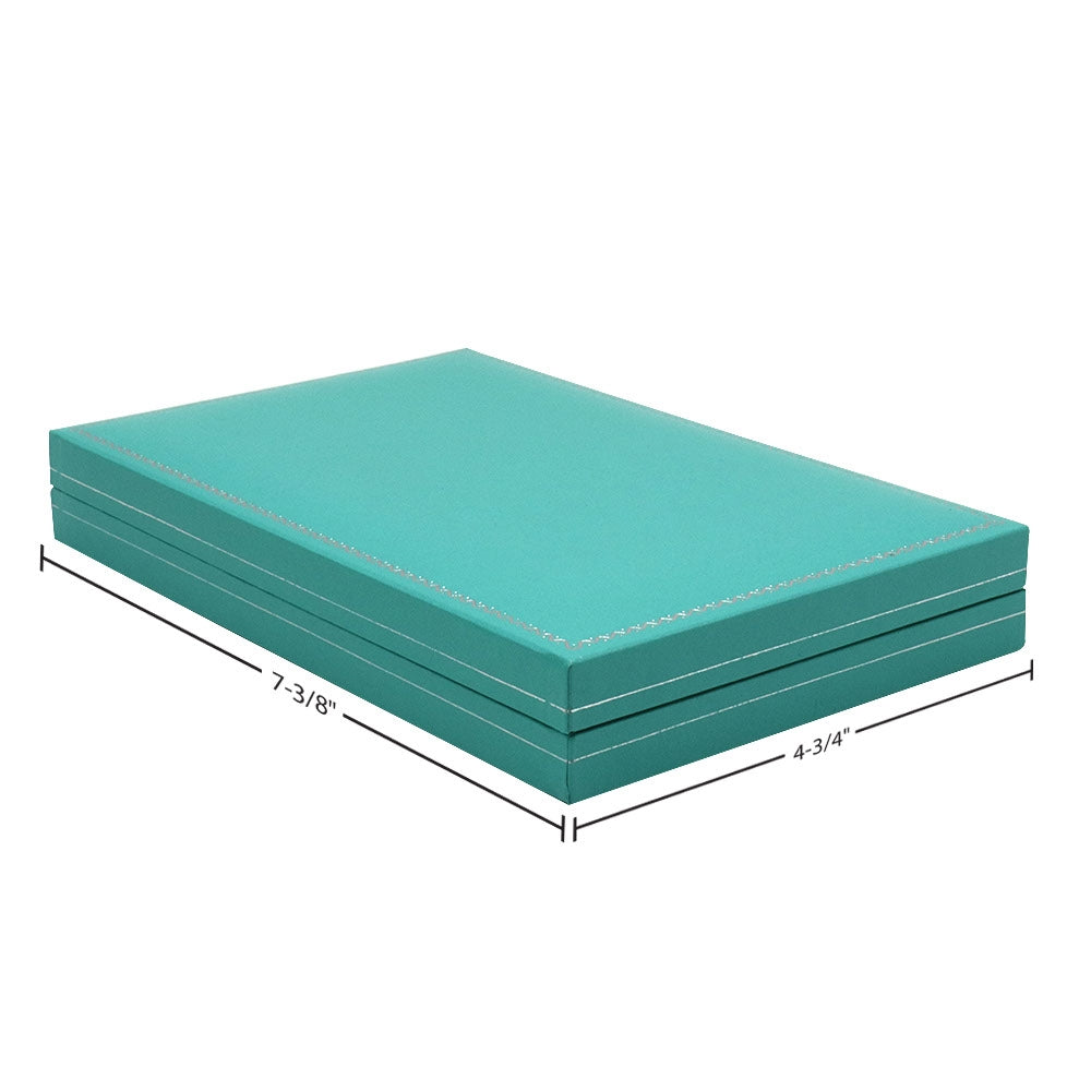 Teal Leatherette Jewelry Necklace / Chain Boxes 