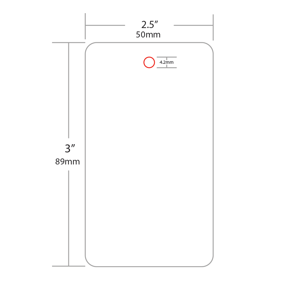 Rectangle Hang-tag with Rounded Corners 2"x3.5"