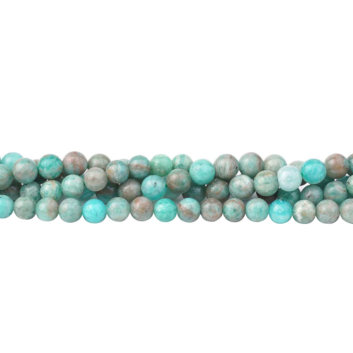 Brazilian Amazonite Beads 6mm Round | Natural Blue-Green Gemstone Strand