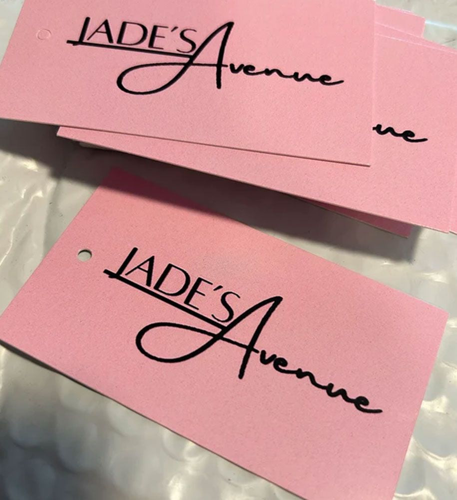 Matte White Custom Printed Hanging Hole Clothing Shopping Tags,