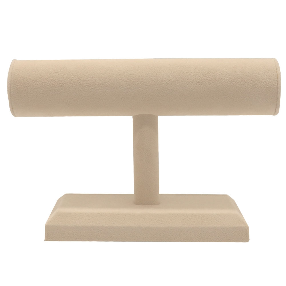 Beige Faux Suede Jewelry Bracelet or Watch Display T Bar