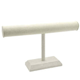 Beige Linen Long Jewelry Bracelet / Watch Display T Bar 