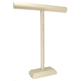 Beige Linen Tall Jewelry Necklace / Chain T Bar Stand