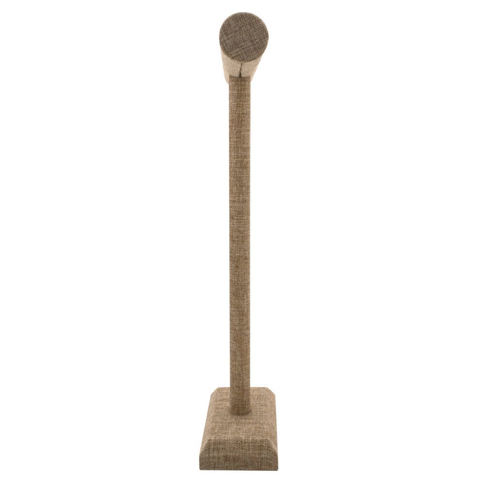 Brown Burlap Tall Jewelry Necklace / Chain T Bar Stand