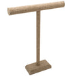 Brown Burlap Tall Jewelry Necklace / Chain T Bar Stand