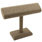Brown Burlap Oval Jewelry Display T-Bar