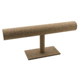 Brown Burlap Jewelry T Bar Watch / Bracelet Display Stand