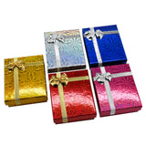 Holographic Mixed Color Jewelry Box with Bow – Earring & Pendant Box 3.125″ × 2.75″