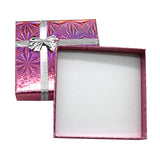Holographic Mixed Color Jewelry Box with Bow – Earring & Pendant Box 3-3/8″