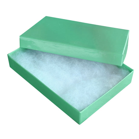 Open Large Cotton Filled Teal Jewelry Gift Boxes