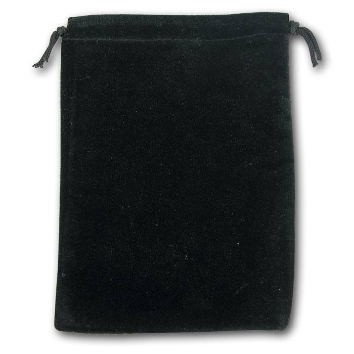 Black Velvet Drawstring Gift Pouches, 4" x 5", 12 Per Pack