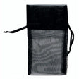 Black Organza Drawstring Gift Pouches, 3" x 4", 12 Per Pack