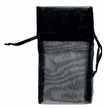 Black Organza Drawstring Gift Pouches, 3" x 4", 12 Per Pack