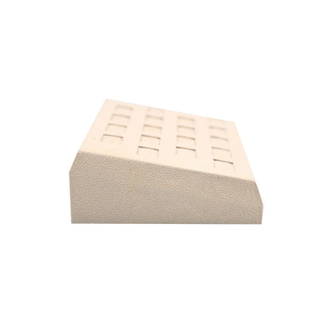 Beige Faux Suede Jewelry Ring Display Tray, Holds 18 Rings