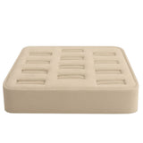 Beige Faux Suede Jewelry Ring Display Tray, Holds 12 Rings