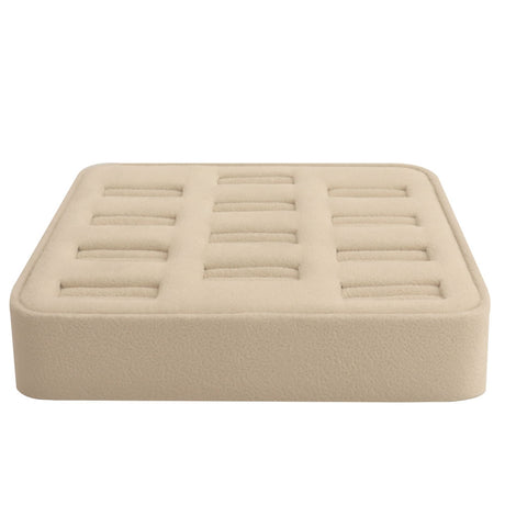 Beige Faux Suede Jewelry Ring Display Tray, Holds 12 Rings
