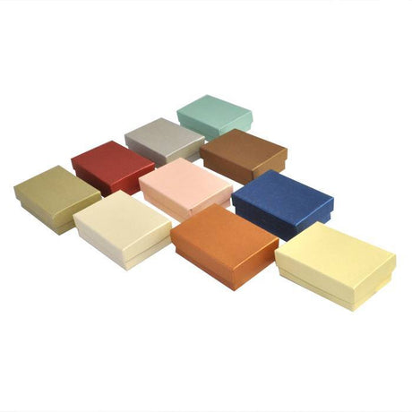 Multi-Color Embossed Fiber Cotton Filled Jewelry Gift Boxes #10