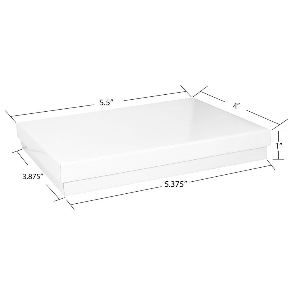 Glossy White Cotton Filled Jewelry Gift Boxes #53